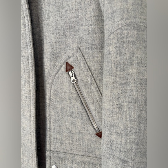 J. Crew Coat Wool Chateau Parka Gray Hooded Italian Stadium Cloth NELLO GORI 2 - Picture 7 of 16